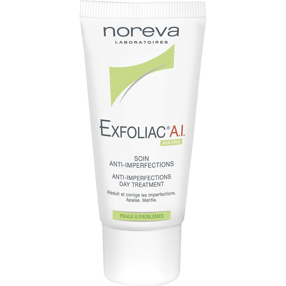 Weiße Tube mit Hautpflegecreme gegen Unreinheiten.